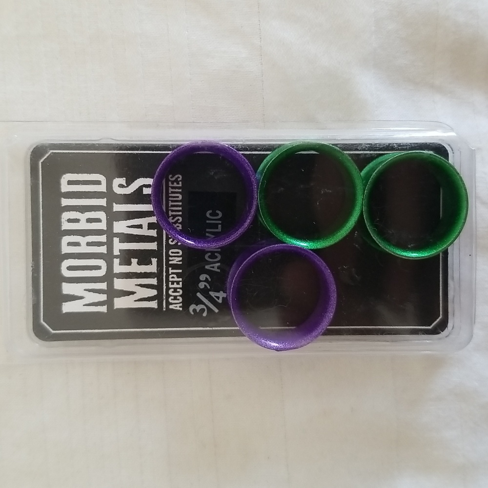 New Morbid Metals Purple Green Acrylic Plug
